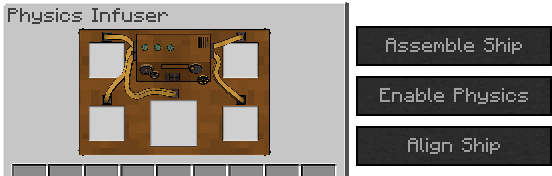 GUI of a Physics Infuser with no Physics Core.